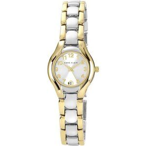 Two Tone Bracelet Watch Date Display Gold Silver Quartz Petite Analog Womens